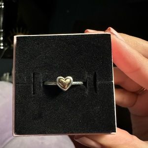 Two tone pandora heart ring